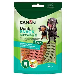 Ласощі для собак Dental Snak Mix, рибний скелет із солодкої картоплі зі смаком банана, полуниці та яблука, 90 г