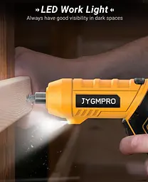 Електрична викрутка JYGMPRO, бездротова викрутка 3,6 В з акумулятором 1500 мАг, максимальний момент, що крутить 3,5 Нм, 250 об/хв - мініатюра 5