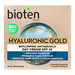 Денний крем для обличчя Bioten Hyaluronic Gold Replumping Antiwrinkle Day Cream SPF 10 проти зморшок 50 мл - мініатюра 3