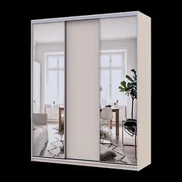 Шафа купе Doros Сіті Лайт Кашемір 1 ДСП / 2 дзеркала 180х60х225 (80736368) - мініатюра 1