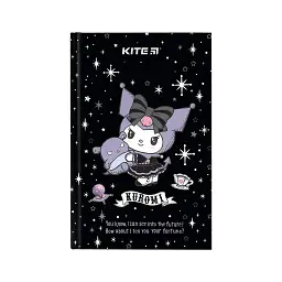 Блокнот Kite А6 Kuromi, тверда обкладинка, 80 аркушів, клітинка (HK24-199-1)