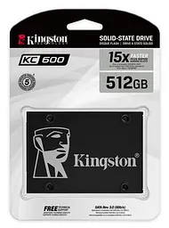 Накопичувач SSD 512GB Kingston KC600 2.5 SATAIII 3D TLC (SKC600/512G) - мініатюра 4