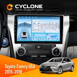 Штатна магнітола Toyota Camry 2015-2018 USA Cyclone C10-012 4x64, DSP, 4G Cyclone (НФ-00007766)