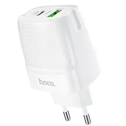 Зарядний пристрій адаптер Hoco C85A Bright dual port charger блок живлення 2 порти білий