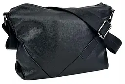 Шкіряна жіноча сумка на плече UnaBorsetta Чорна - мініатюра 3