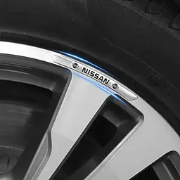Емблема обода колеса Nissan 4 шт Алюміній наклейка на диски на скотчі Сірі - мініатюра 2