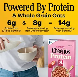Сухий сніданок General Mills Cheerios Protein Gluten Free Strawberry 425г - мініатюра 5