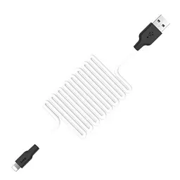 Дата кабель Hoco X21 Plus Silicone Lightning Cable (2m) black_white - мініатюра 3