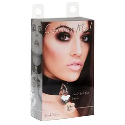 BDSM нашийник Kinky Diva Collar Me! Heart-Lock-Key Collar чорний - мініатюра 5