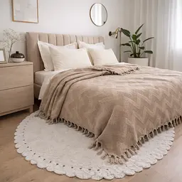 Плед-покривало Cotton TURComFor бавовна бежевий євро 200х230 см TC303375969