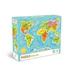 Пазли класичні DoDo Toys Карта світу 100 ел. Блакитний (IP-177-P-1229)