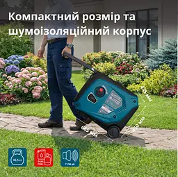 Konner & Sohnen Генератор постійного струму газобензиновий KS 48VGS-DC 3.3кВт 50-55В 60А електростартер 39кг - мініатюра 6