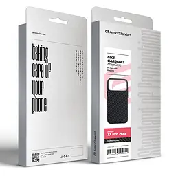 Карбоновый чехол для Apple iPhone 17 Pro Max, LikeCarbon2 MagCase, черный, тонкий защитный чехол-панель из поликарбоната с магнитами N52, MagSafe, противоударный, совместим с беспроводной зарядкой, приподнятые края для защиты камеры, ArmorStandart (ARM86259) - мініатюра 8