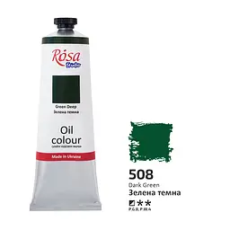 Фарба олійна Зелена темна (508) 100 мл ROSA Studio (4823098537229)