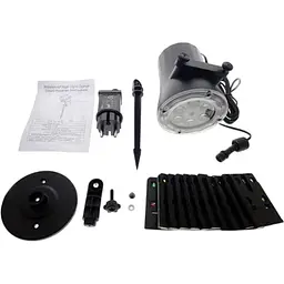 Вуличний лазерний проєктор XPRO Garden Projector Card № ZP1 (24) для Різдва, Нового року, Хелловіну з 12 різними слайдами для свят з пультом чорний (GR-67_438) - мініатюра 4