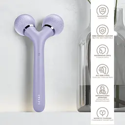 Електронний звуковий ролик для обличчя та тіла GESKE Sonic Facial & Body Roller 4 в 1 фіолетовий - мініатюра 5