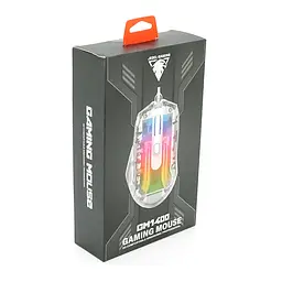 Миша провідна JEDEL GM1400, 6 кнопок, 1000/2400/3200/4800/6400/7200DPI, кабель 1,5 м. RGB підсвічування. 128х77х40 мм. Transparent. Box - мініатюра 2