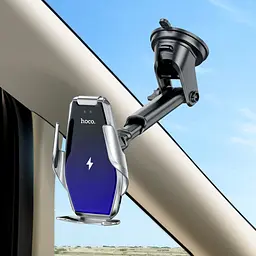 Автотримач із бездротовою зарядкою Hoco S14 Plus Wireless сріблястий - мініатюра 4