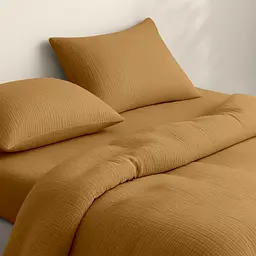 Комплект постільної білизни Cosas Mustard Євро муслін гірчичний (Muslin_08Mustard_El-08Mustard_200) - мініатюра 2