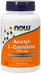 Ацетил карнітин Now Foods Acetyl-L-Carnitine 750 мг 90 таблеток