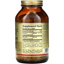 Вітамін С Solgar Vitamin C with Rose Hips з шипшиною 1000 мг 250 таблеток - мініатюра 2