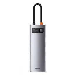 USB-Хаб Baseus USB-C Metal Gleam Series 8in1 Grey (CAHUB-CV0G) - мініатюра 3