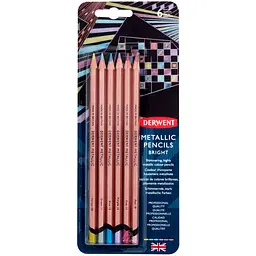 Набір кольорових олівців Metallic COLOURS 6 кольорів блістер Derwent