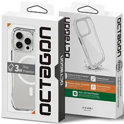 Чохол TPU Space Octagon with MagSafe для Apple iPhone 16 Pro (6.3) Clear - мініатюра 5