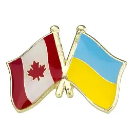 Подвійний значок-пін «Україна – Канада» 25 × 19 мм (00098)