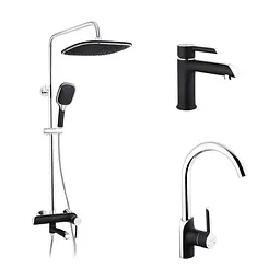 Душовий гарнітур Kroner Essen-SCH063 + змішувач Essen-SCH030 + змішувач Essen-SCH010 (CVS30219)