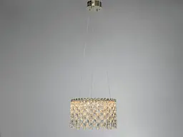 Підвісна кришталева LED люстра Diasha 582/400G золото 37 см 52 W 3 режими світла
