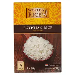 Уцінка. Рис World's Rice Єгипетський 400 г (5 пакетів по 80 г) (476242) - мініатюра 1