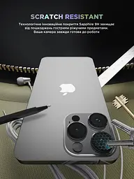 Захисне скло для камери Apple iPhone 15 Pro/15 Pro Max, Supreme BI, прозорий колір, з рамкою, глянцеве скло для захисту лінз, протиударне, прозоре, з клейовим шаром по контуру, не впливає на якість фото, ArmorStandart (ARM76600) - мініатюра 5