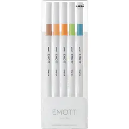Набір лайнерів Uni Emott Fine Line Nature Color 0.4 мм 5 кольорів (PEM-SY/5C.06NC)