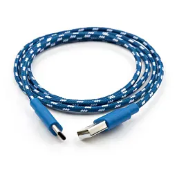 Дата кабель USB 2.0 AM to USB-C 1.0m 2color nylon blue Vinga (VCPDCTCNB31B) - мініатюра 2