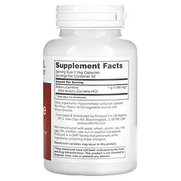 Ацетил-L-карнітин Protocol for Life Balance Acetyl-L-Carnitine 500 мг 100 капс - мініатюра 2