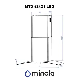Витяжка декоративна зі склом Minola MTG 6242 I LED - мініатюра 12
