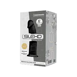 Фалоімітатор SilexD Robby Black (MODEL 2 size 6in), двошаровий, силікон + Silexpan, діаметр 3,5 см - мініатюра 2