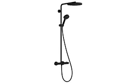 Душова система з термостатом Hansgrohe Pulsify S Puro Showerpipe EcoSmart 260 1jet matt black 24237670