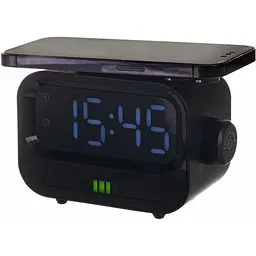 Бездротова зарядна станція-годинник TheGeneral RapidFlow Quick Charge чорна (40051519-01) - мініатюра 2