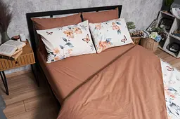 Комплект постільної білизни Moon&Star Бязь Gold Люкс Flora полуторний євро 160х220 наволочки 4х70х70 - мініатюра 4