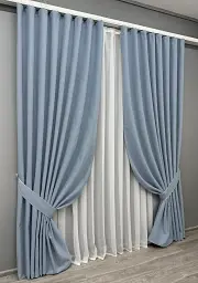 Комплект штор VR-Textil Ashen Night блекаут 2 шт 150x290 см блакитний (1839ш) - мініатюра 3