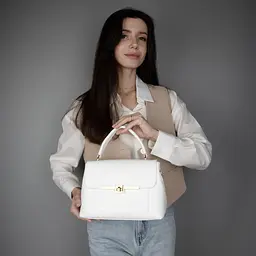 Сумка жіноча шкіряна Virginia Conti 03455 біла - мініатюра 2