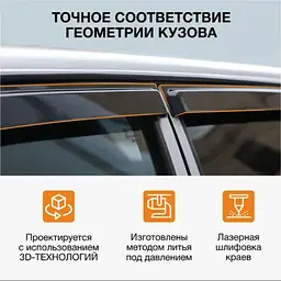 Дефлектори вікон вітровики для Renault Megane III 2008-2014 Універсал Гнучкі (Acrylic) - мініатюра 8