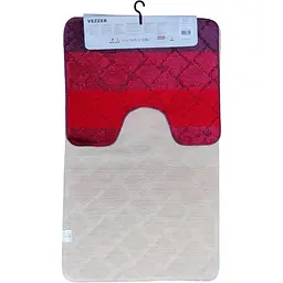 Набір килимків для ванної Vezzer Color line 60x100 та 60x50 см червоний (VZC05237) - мініатюра 4