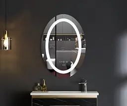 Дзеркало Mixxus Plain MV02-60x80 (LED Touch, годинник, антизапотівання, димер, регулювання яскравості) MI6933 - мініатюра 7