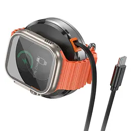 БЗП CQ18 Flash 2in1 Magnetic + iWatch (з retractable cable Type-C) Silver Hoco teh0029891 - мініатюра 3