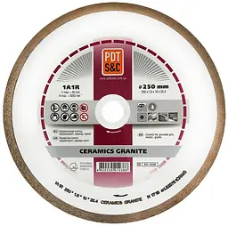 Алмазний диск по кераміці PDT Ceramics Granite 1A1R 250х1,6х10х25,4 мм