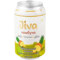 Напій Jiva Комбуча неХмільний Ананас з соком ананасу та екстрактом хмелю 0.33 л