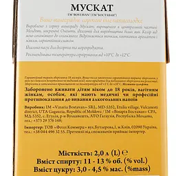 Вино Bostavan Мускат біле напівсолодке 2 л  - мініатюра 3